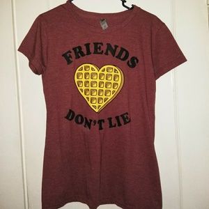 Maroon stranger things friends tshirt